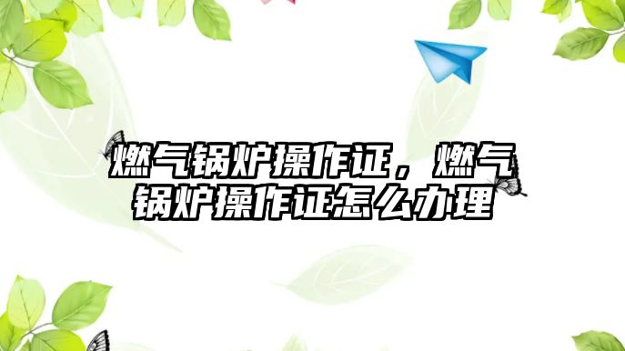 燃?xì)忮仩t操作證，燃?xì)忮仩t操作證怎么辦理