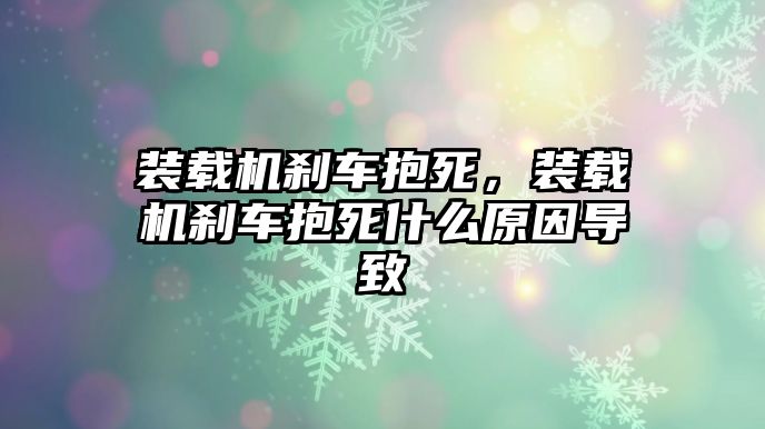 裝載機剎車抱死，裝載機剎車抱死什么原因?qū)е?/>	
								</i>
								<p class=