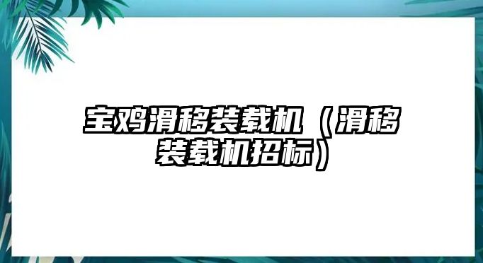 寶雞滑移裝載機(jī)（滑移裝載機(jī)招標(biāo)）