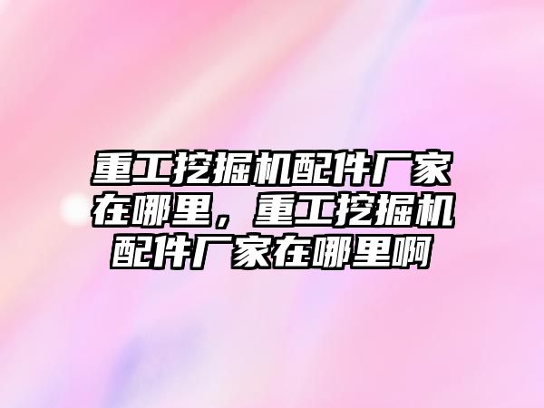 重工挖掘機配件廠家在哪里，重工挖掘機配件廠家在哪里啊