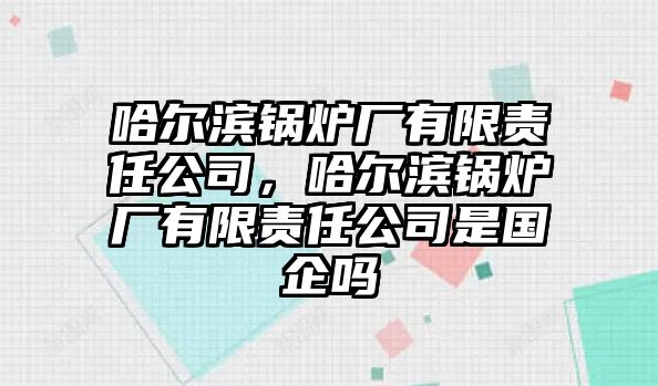 哈爾濱鍋爐廠有限責(zé)任公司，哈爾濱鍋爐廠有限責(zé)任公司是國企嗎