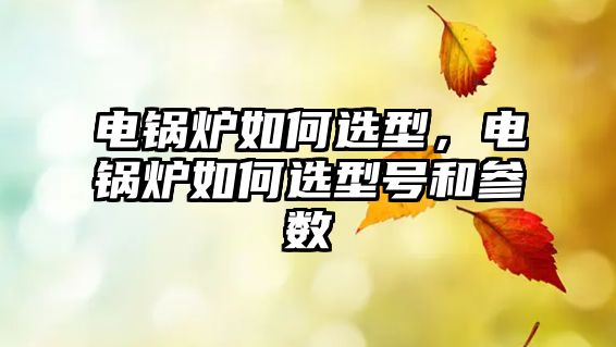 電鍋爐如何選型，電鍋爐如何選型號和參數(shù)