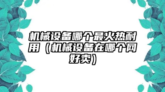 機械設備哪個最火熱耐用（機械設備在哪個網(wǎng)好賣）