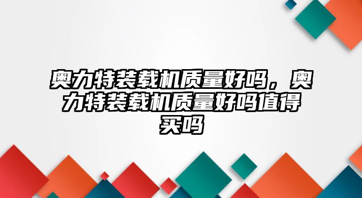 奧力特裝載機(jī)質(zhì)量好嗎，奧力特裝載機(jī)質(zhì)量好嗎值得買(mǎi)嗎