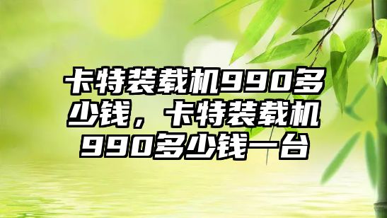 卡特裝載機990多少錢，卡特裝載機990多少錢一臺