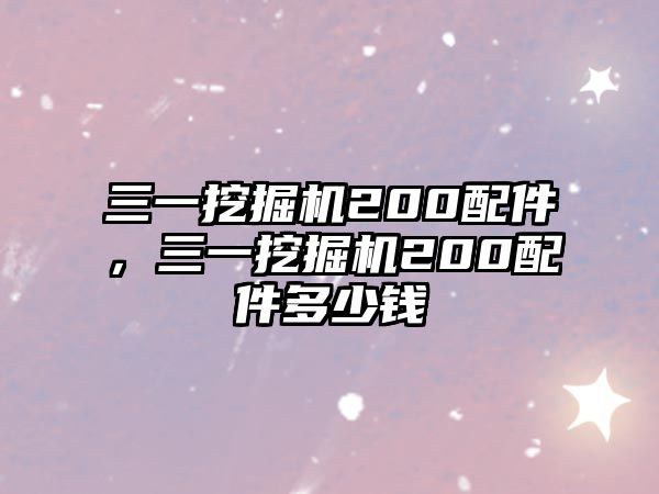 三一挖掘機(jī)200配件，三一挖掘機(jī)200配件多少錢