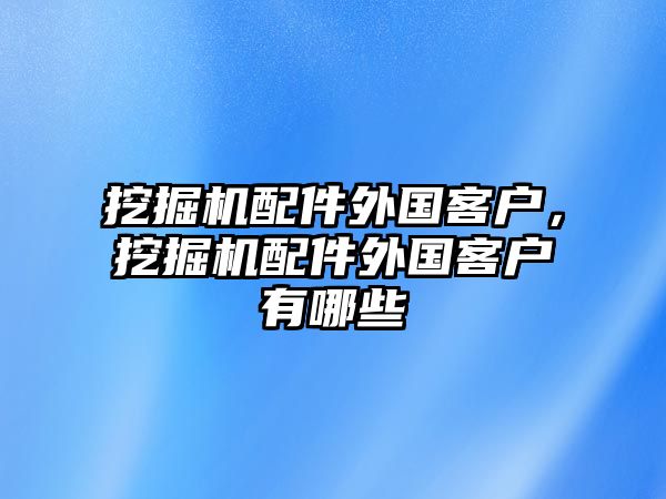 挖掘機(jī)配件外國客戶，挖掘機(jī)配件外國客戶有哪些