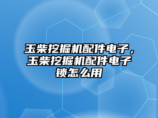 玉柴挖掘機(jī)配件電子，玉柴挖掘機(jī)配件電子鎖怎么用