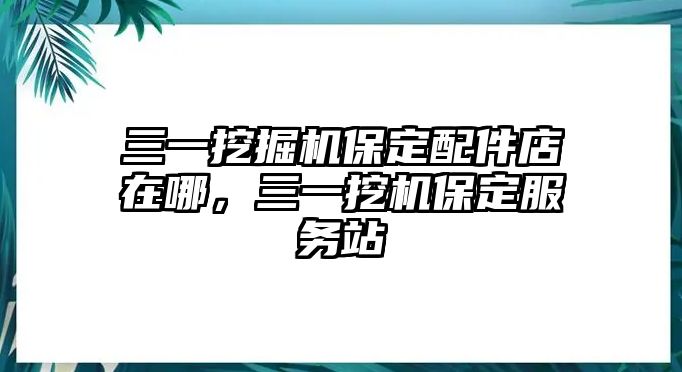 三一挖掘機保定配件店在哪，三一挖機保定服務站