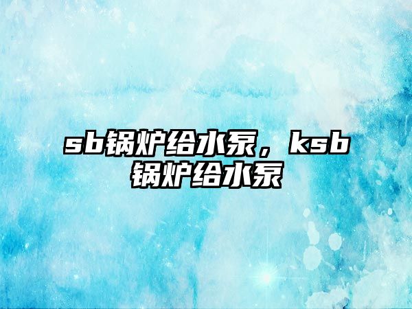 sb鍋爐給水泵，ksb鍋爐給水泵