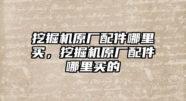 挖掘機(jī)原廠配件哪里買，挖掘機(jī)原廠配件哪里買的