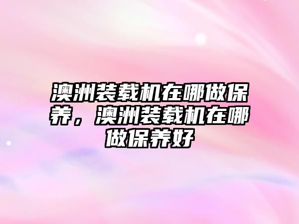 澳洲裝載機在哪做保養(yǎng)，澳洲裝載機在哪做保養(yǎng)好