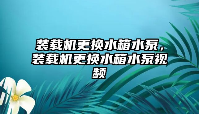 裝載機(jī)更換水箱水泵，裝載機(jī)更換水箱水泵視頻