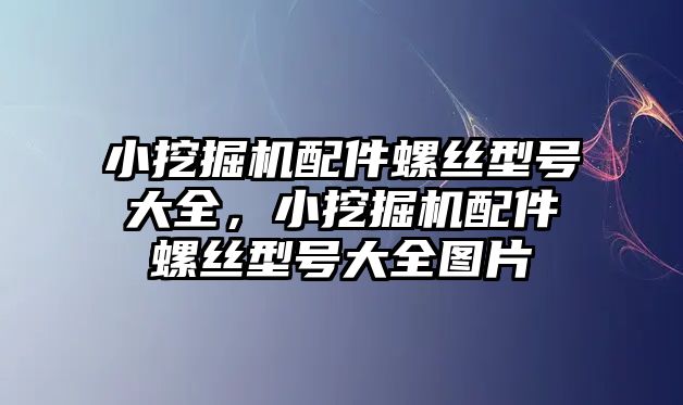 小挖掘機配件螺絲型號大全，小挖掘機配件螺絲型號大全圖片