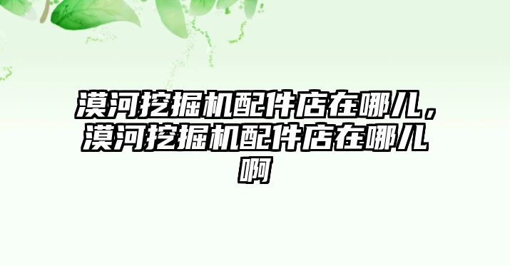 漠河挖掘機配件店在哪兒，漠河挖掘機配件店在哪兒啊