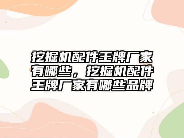 挖掘機配件王牌廠家有哪些，挖掘機配件王牌廠家有哪些品牌