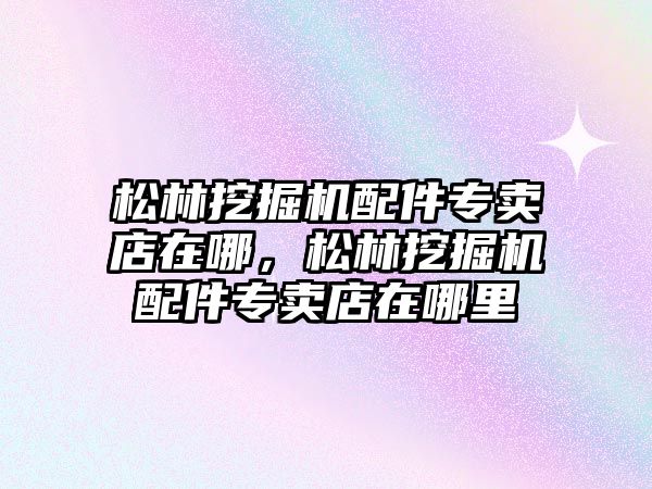 松林挖掘機配件專賣店在哪，松林挖掘機配件專賣店在哪里