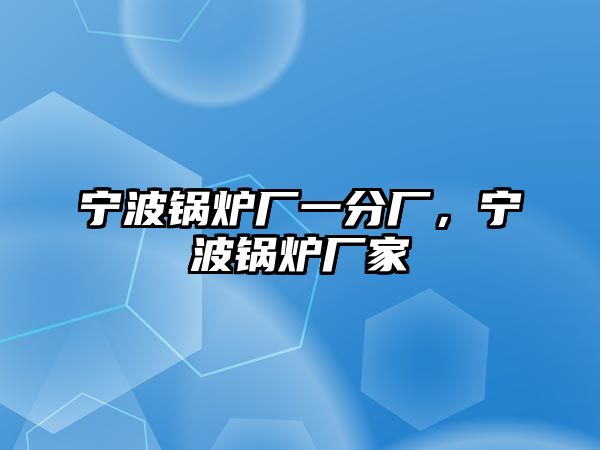 寧波鍋爐廠一分廠，寧波鍋爐廠家