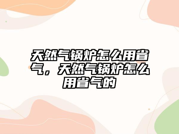 天然氣鍋爐怎么用省氣，天然氣鍋爐怎么用省氣的