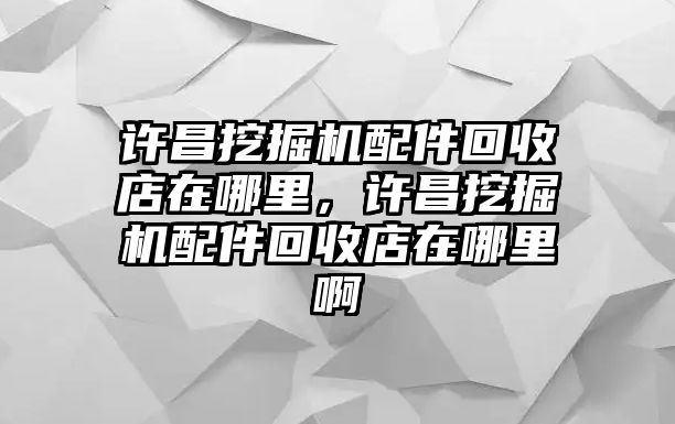 許昌挖掘機配件回收店在哪里，許昌挖掘機配件回收店在哪里啊