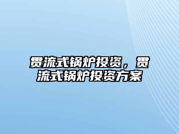 貫流式鍋爐投資，貫流式鍋爐投資方案