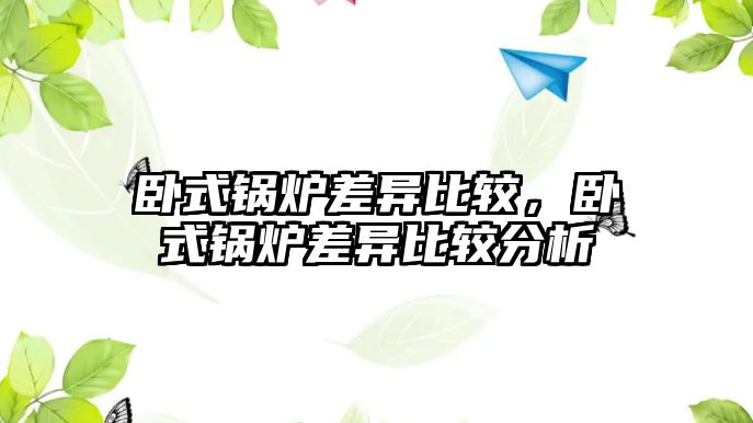 臥式鍋爐差異比較，臥式鍋爐差異比較分析