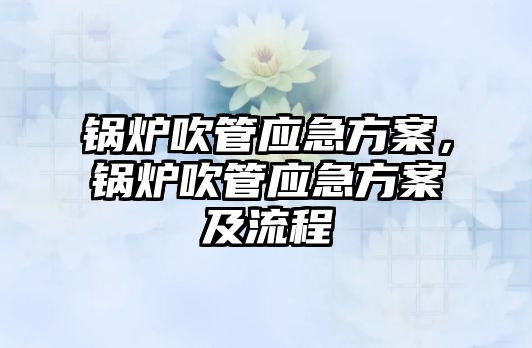 鍋爐吹管應急方案，鍋爐吹管應急方案及流程