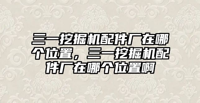 三一挖掘機配件廠在哪個位置，三一挖掘機配件廠在哪個位置啊