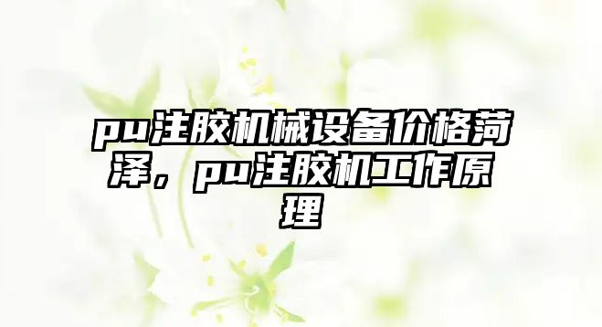 pu注膠機(jī)械設(shè)備價(jià)格菏澤，pu注膠機(jī)工作原理