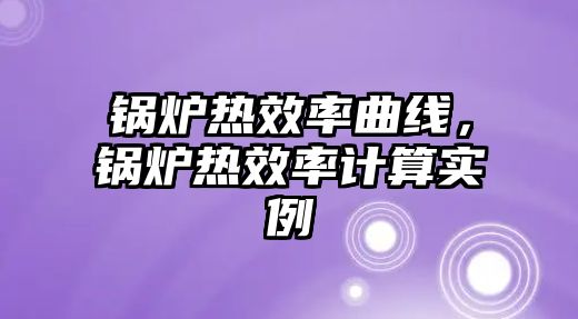 鍋爐熱效率曲線，鍋爐熱效率計算實例