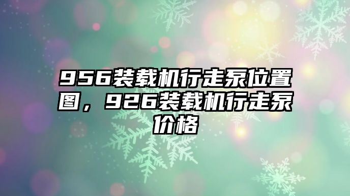 956裝載機(jī)行走泵位置圖，926裝載機(jī)行走泵價(jià)格