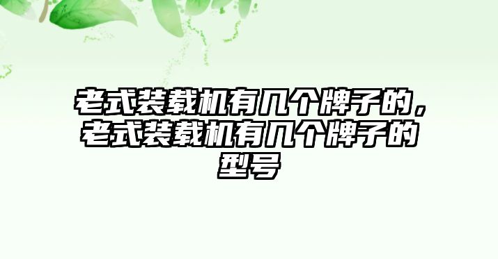 老式裝載機(jī)有幾個(gè)牌子的，老式裝載機(jī)有幾個(gè)牌子的型號(hào)