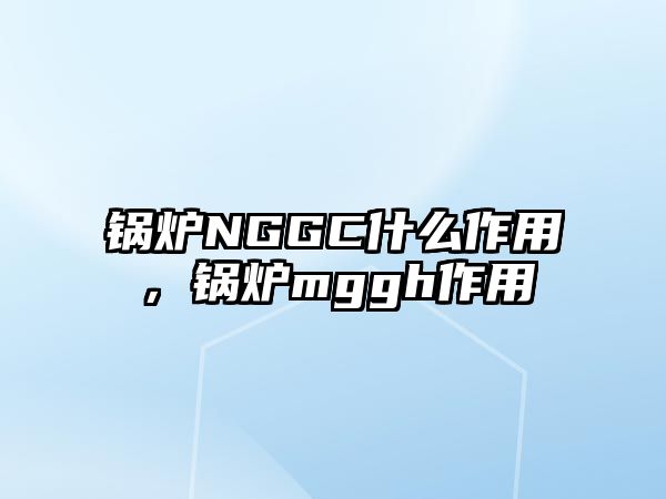 鍋爐NGGC什么作用，鍋爐mggh作用